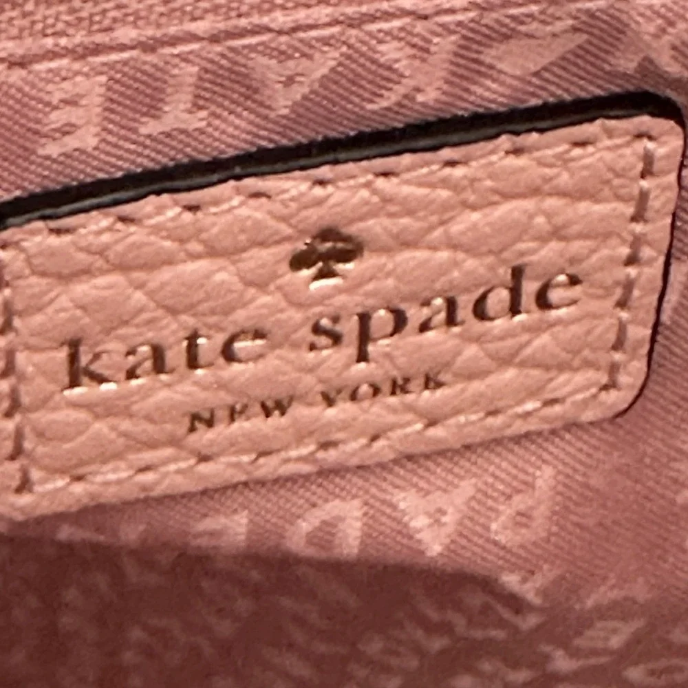 Kate Spade NY Laurel Way Reese Satchel Pink Black Pebbled Leather Crossbody Bag
